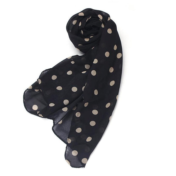 Long Wrap Shawl Polka Dot Chiffon Scarf - Dash Plaz