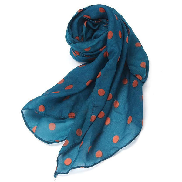 Long Wrap Shawl Polka Dot Chiffon Scarf - Dash Plaz