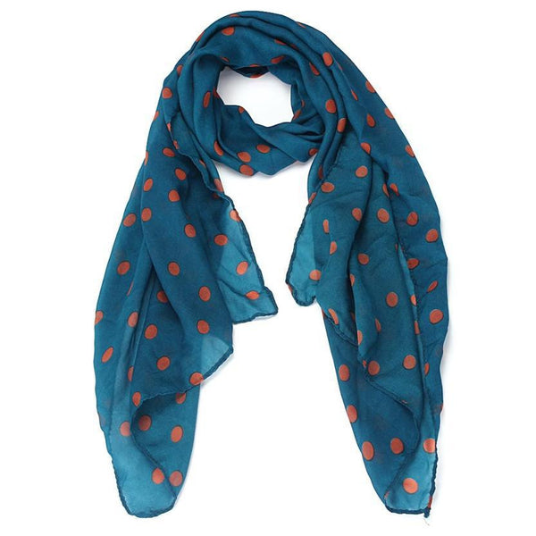 Long Wrap Shawl Polka Dot Chiffon Scarf - Dash Plaz