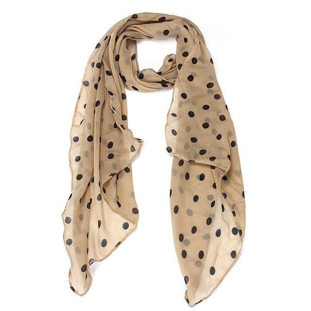 Long Wrap Shawl Polka Dot Chiffon Scarf - Dash Plaz