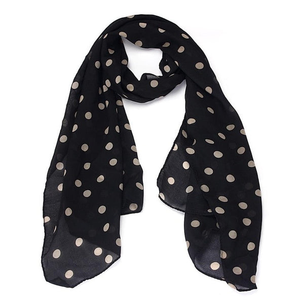 Long Wrap Shawl Polka Dot Chiffon Scarf - Dash Plaz