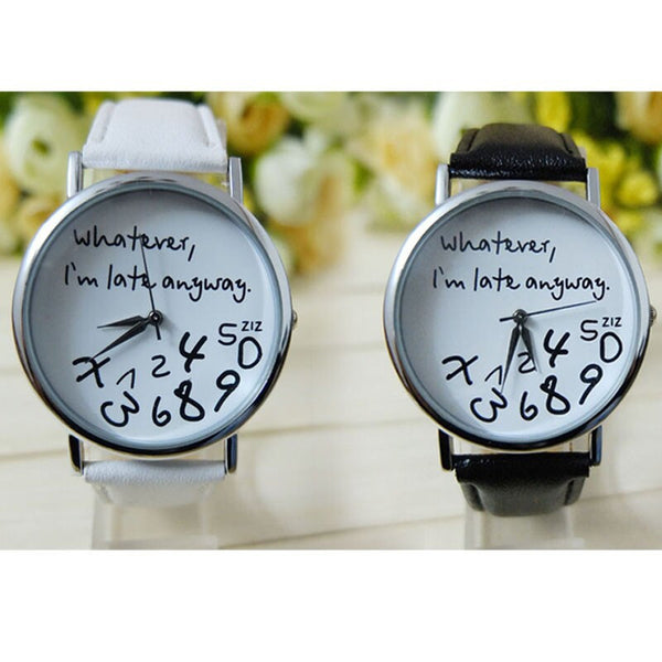 Whatever I am Late Anyway  Leather Watch - Dash Plaz