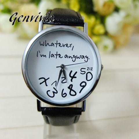 Whatever I am Late Anyway  Leather Watch - Dash Plaz