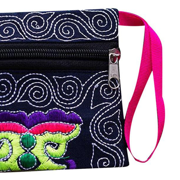 Vintage Handmade Embroidered Wrist-let Clutch Bag Purse - Dash Plaz