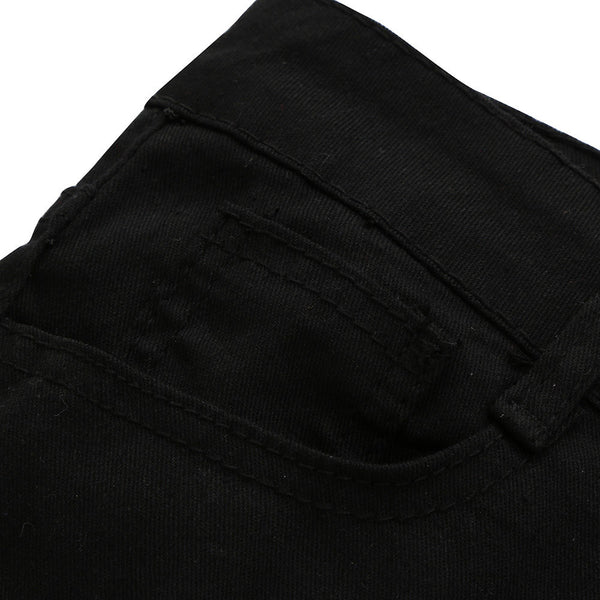 High Waist Stretch Slim Pencil Skinny Ripped Holes Jeans - Dash Plaz