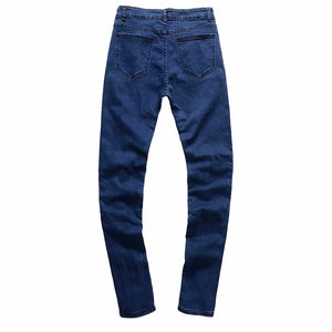 Ripped Slim Fit Motorcycle Vintage Denim Jeans - Dash Plaz