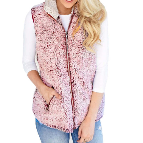 Women' Winter Warm  Faux Fur Zip Up Sherpa Jacket - Dash Plaz
