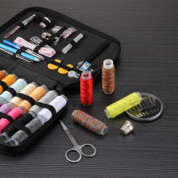 Sewing Kit with 96 Sewing Accessories, 24 Spools of Thread -24 Color - Dash Plaz