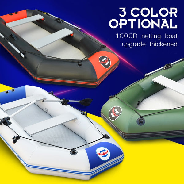 Inflatable Cushions 2-4 People Rubber Rowing Thick Hard Bottom Fishing Net Boat - Dash Plaz