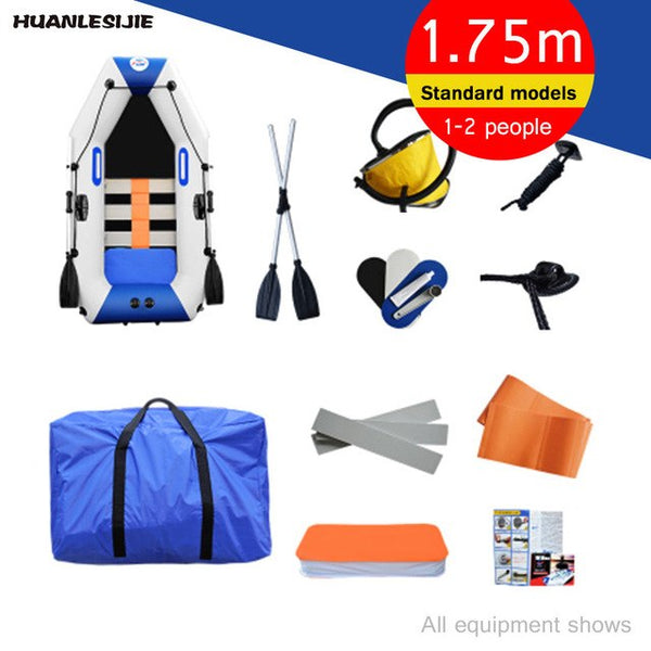 Inflatable Cushions 2-4 People Rubber Rowing Thick Hard Bottom Fishing Net Boat - Dash Plaz