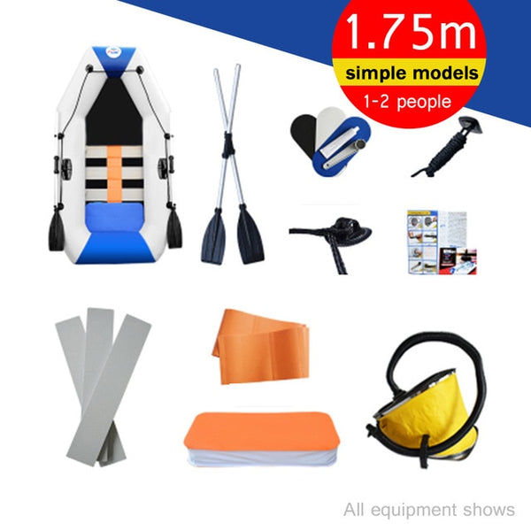 Inflatable Cushions 2-4 People Rubber Rowing Thick Hard Bottom Fishing Net Boat - Dash Plaz