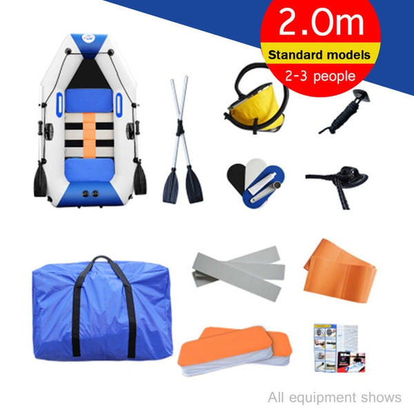Inflatable Cushions 2-4 People Rubber Rowing Thick Hard Bottom Fishing Net Boat - Dash Plaz