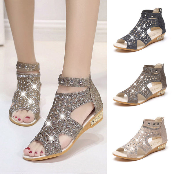 Spring Summer Wedge Fish Mouth Hollow Roma Shoes - Dash Plaz