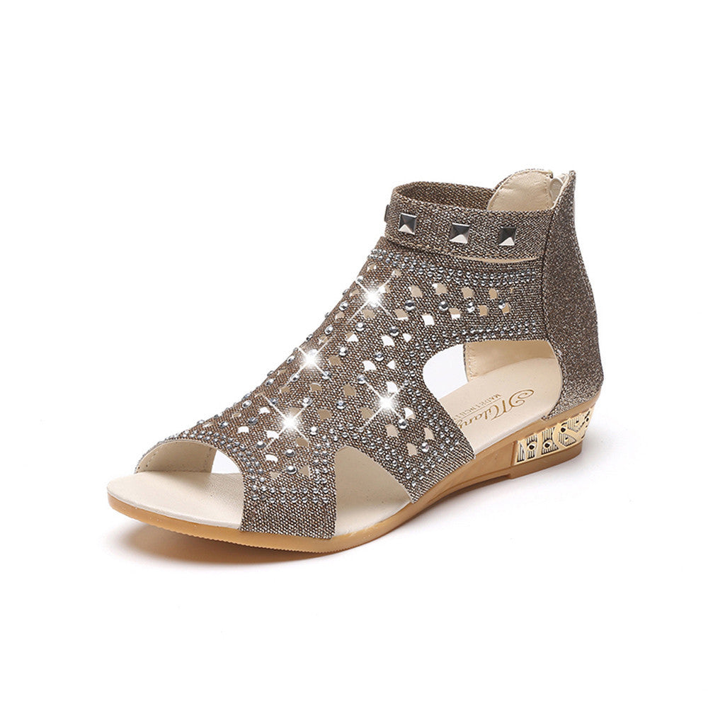 Spring Summer Wedge Fish Mouth Hollow Roma Shoes - Dash Plaz