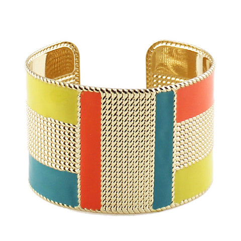 Color Block Cuff Bangle - Dash Plaz