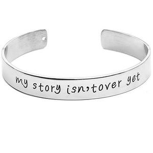 My Story Isnt Over Yet Engraved Bangle - Dash Plaz