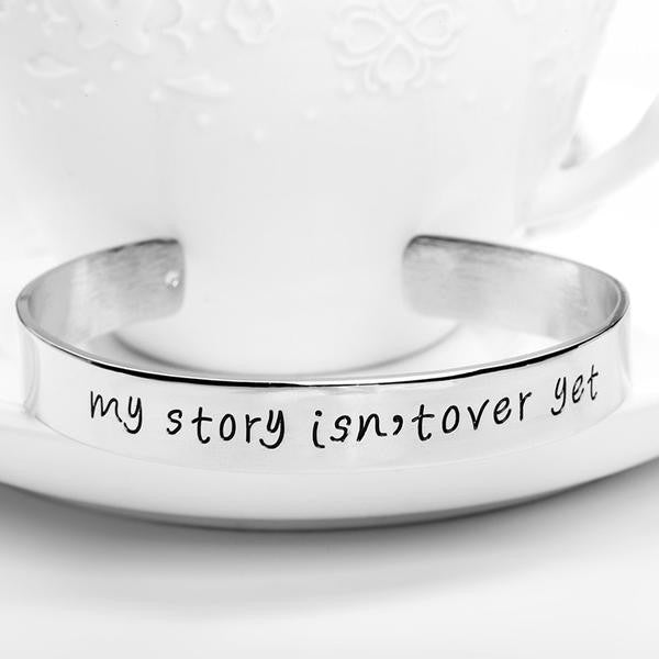 My Story Isnt Over Yet Engraved Bangle - Dash Plaz