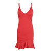 Sexy v neck ruffle strap mini dress - Dash Plaz