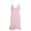 Sexy v neck ruffle strap mini dress - Dash Plaz