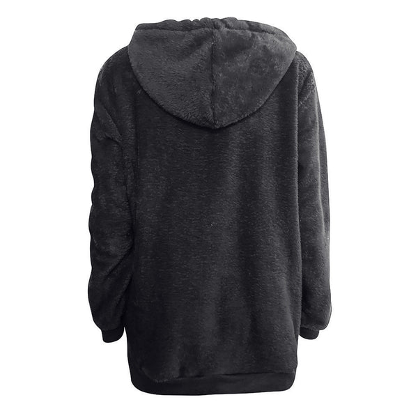 Women Hooded Winter Warm Wool Zipper Pockets Cotton Coat - Dash Plaz