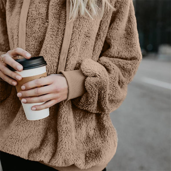 Women Hooded Winter Warm Wool Zipper Pockets Cotton Coat - Dash Plaz