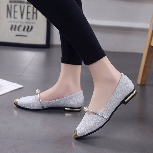 Pointed Toe Casual Low Heel Flat Shoes - Dash Plaz