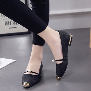 Pointed Toe Casual Low Heel Flat Shoes - Dash Plaz