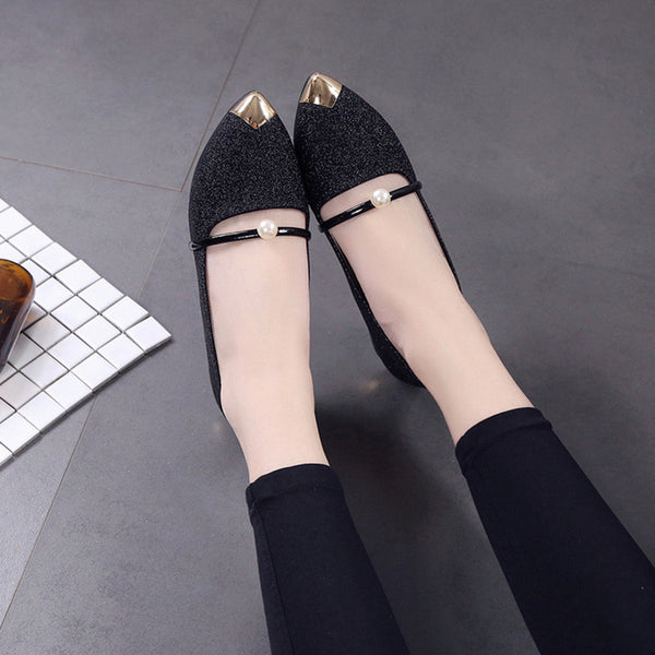 Pointed Toe Casual Low Heel Flat Shoes - Dash Plaz