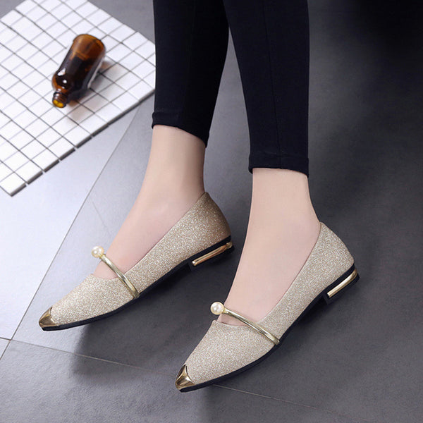 Pointed Toe Casual Low Heel Flat Shoes - Dash Plaz