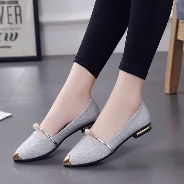 Pointed Toe Casual Low Heel Flat Shoes - Dash Plaz
