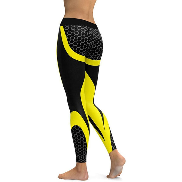 Hayoha Mesh Pattern Print Leggings fitness Leggings - Dash Plaz