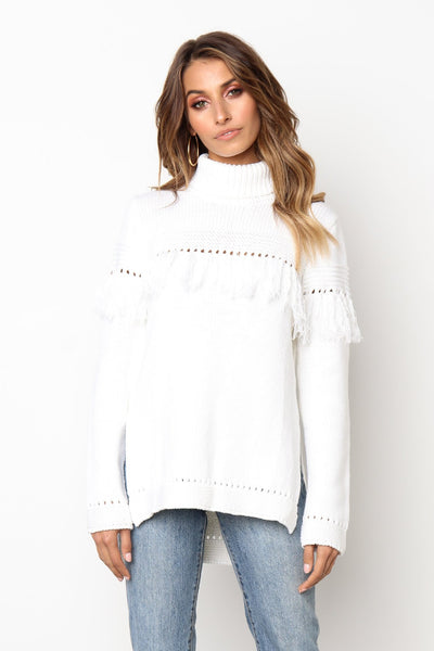 hollow out turtle neck casual jumper Winter pullover sweater - Dash Plaz