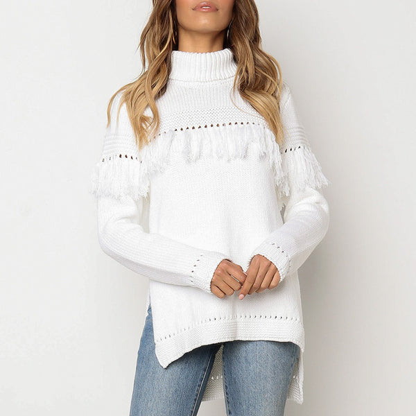 hollow out turtle neck casual jumper Winter pullover sweater - Dash Plaz