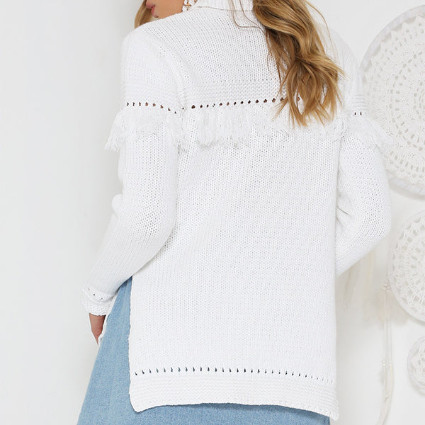 hollow out turtle neck casual jumper Winter pullover sweater - Dash Plaz