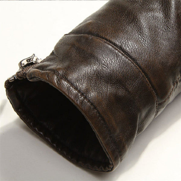 Men's Leather Motorcycle PU Slim Fit Jacket - Dash Plaz