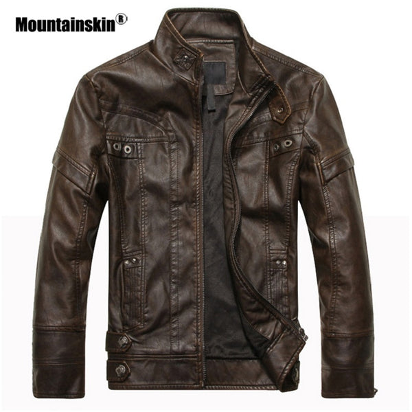 Men's Leather Motorcycle PU Slim Fit Jacket - Dash Plaz