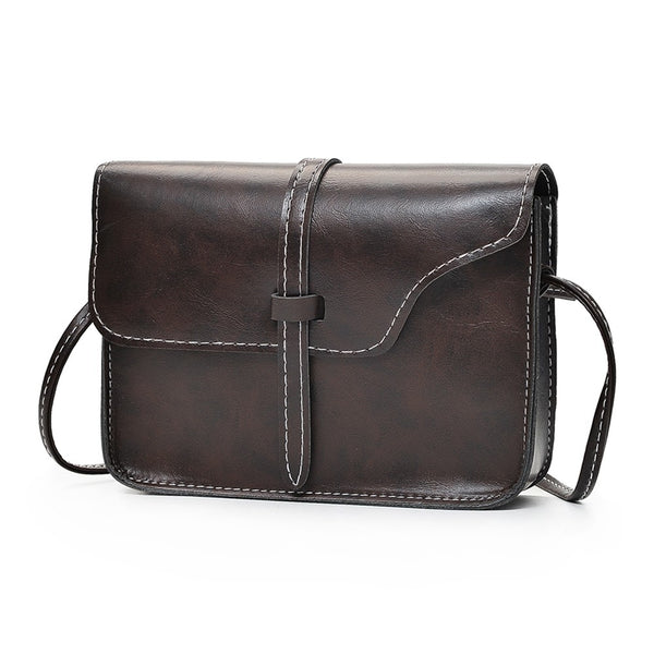 Vintage Flap Over Belt Front Messenger Shoulder Bag - Dash Plaz