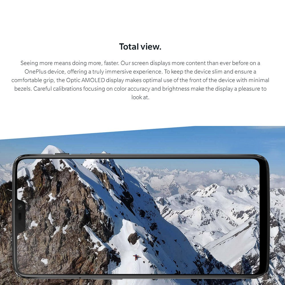Original OnePlus 6 6.28-inch Notch Display 8GB 256GB Snapdragon Dual Camera Face Unlock Smartphone - Dash Plaz