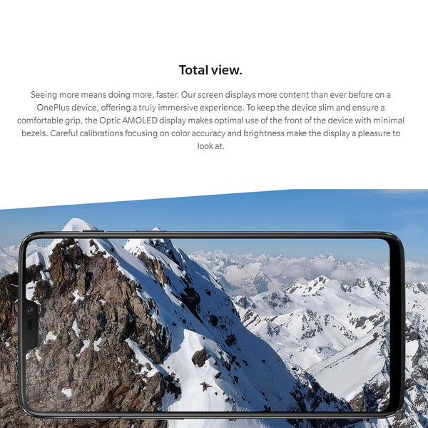 Original OnePlus 6 6.28-inch Notch Display 8GB 256GB Snapdragon Dual Camera Face Unlock Smartphone - Dash Plaz