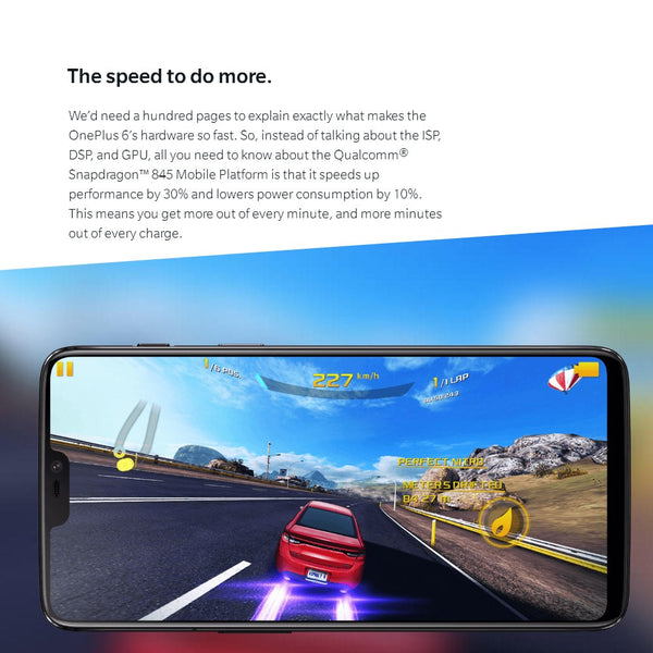 Original OnePlus 6 6.28-inch Notch Display 8GB 256GB Snapdragon Dual Camera Face Unlock Smartphone - Dash Plaz