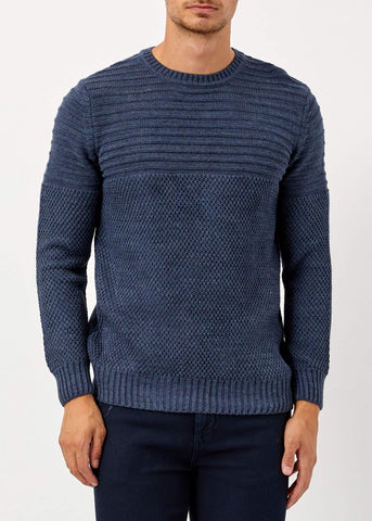 Men's Slim Fit Indigo Winter Pullover - Dash Plaz