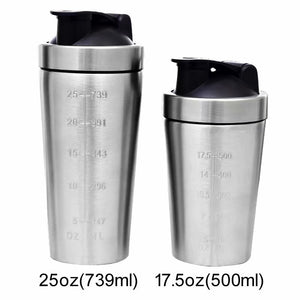 Stainless steel protein powder shaker blender water bottle - Dash Plaz