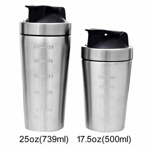 Stainless steel protein powder shaker blender water bottle - Dash Plaz